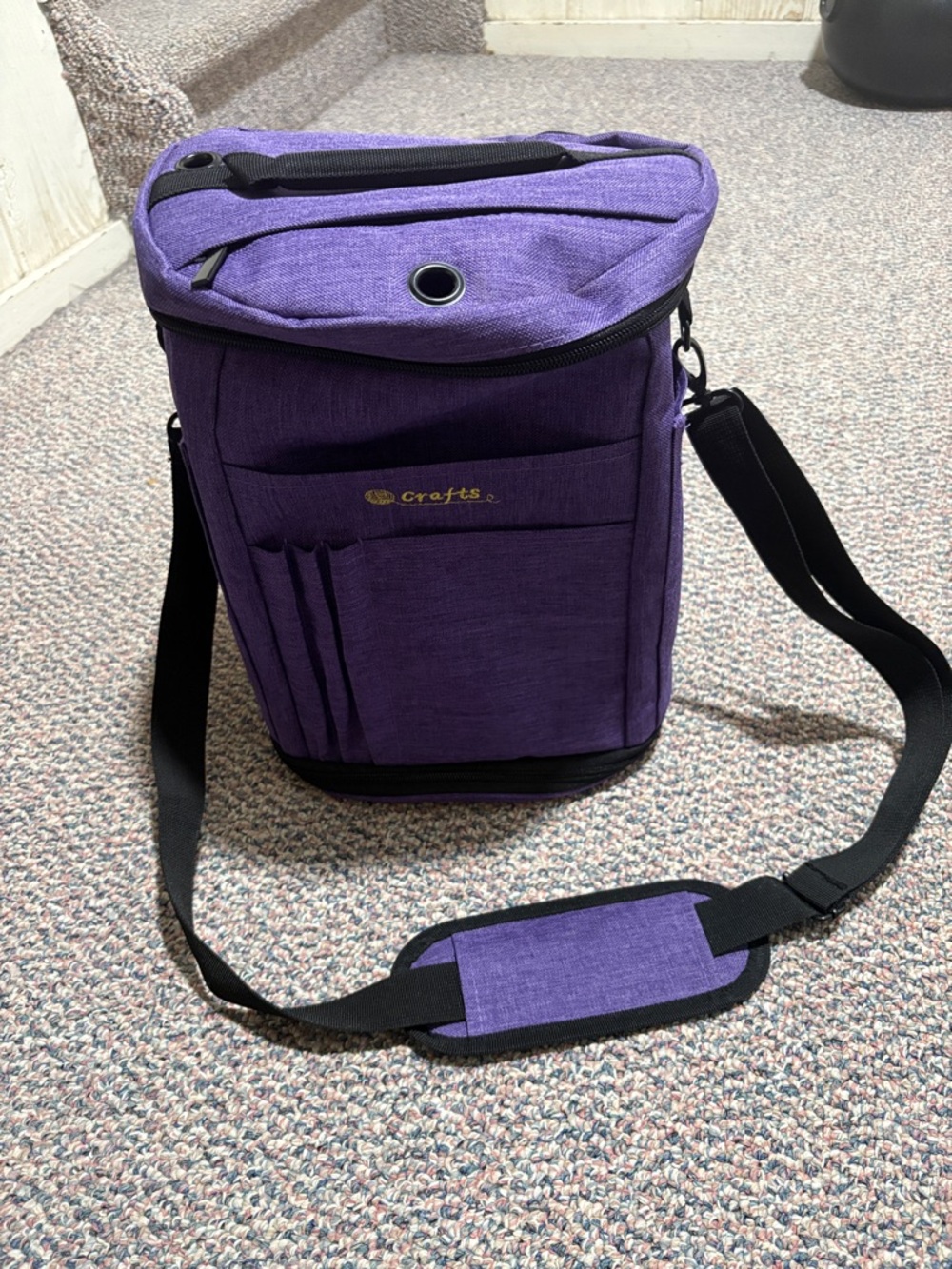 Craft Purple Canvas Toiletry & Travel Organizer Bag with Shoulder Strap